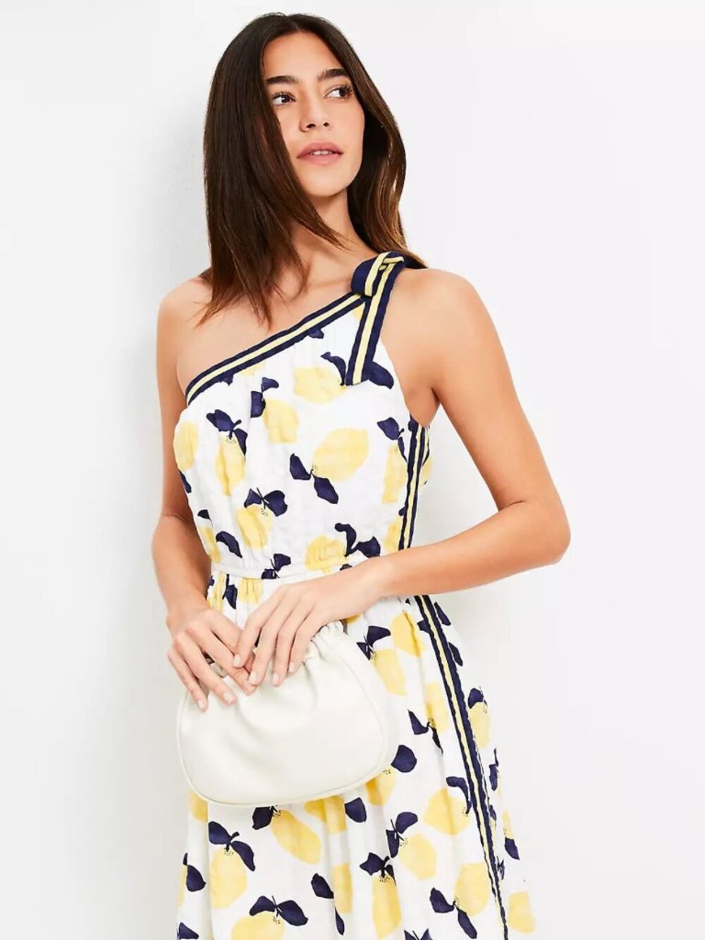 New! Loft Lemon Tie One Shoulder Midi Dress Size 2 54493 - Picture 16 of 16